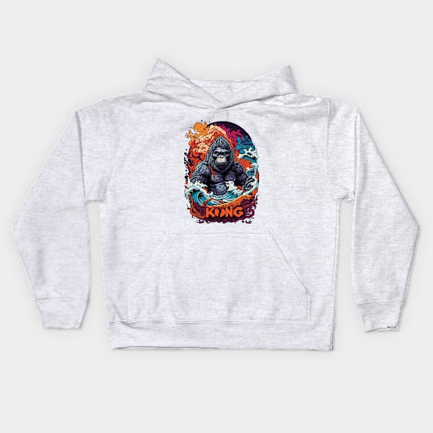 The King Kong Chronicles Fury Unleashed Kids Hoodie by Robiart